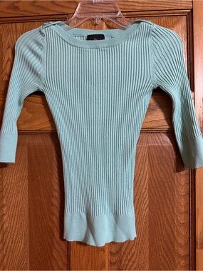 It's Our Time Mint Ribbed Scoop-Neck Women's Sweater